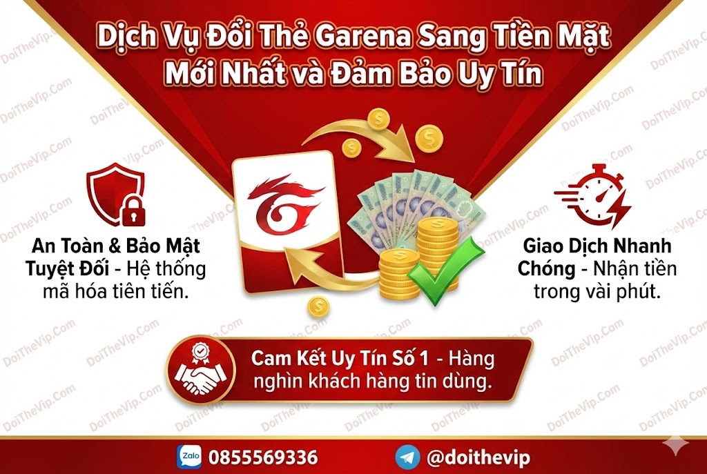Đổi thẻ Garena sang tiền mặt