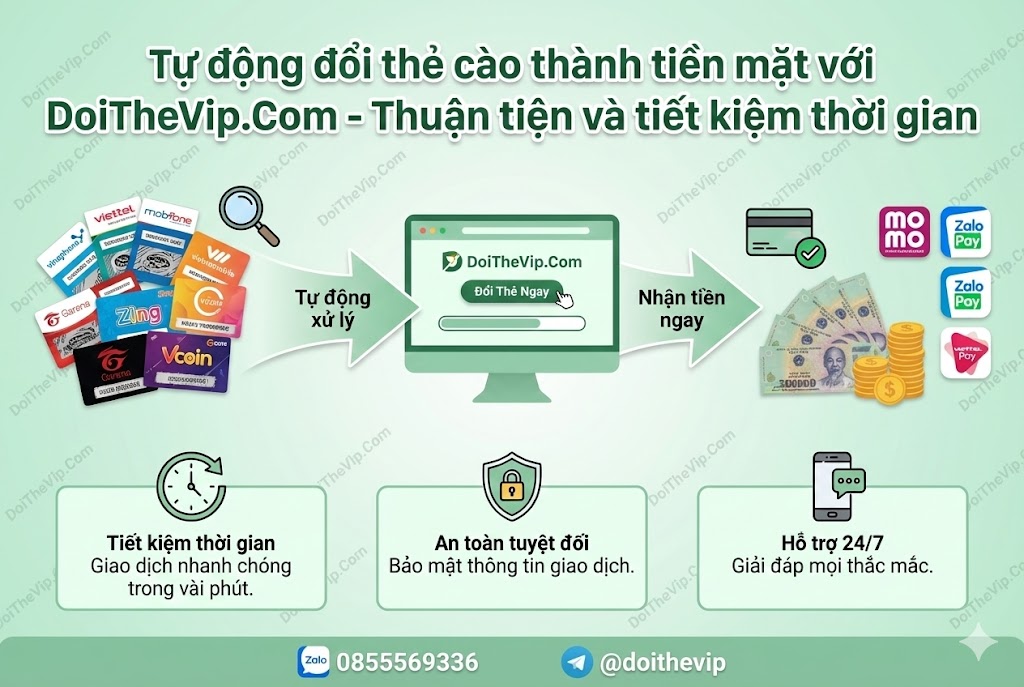 Đổi thẻ cào tự động tại DoiTheVip