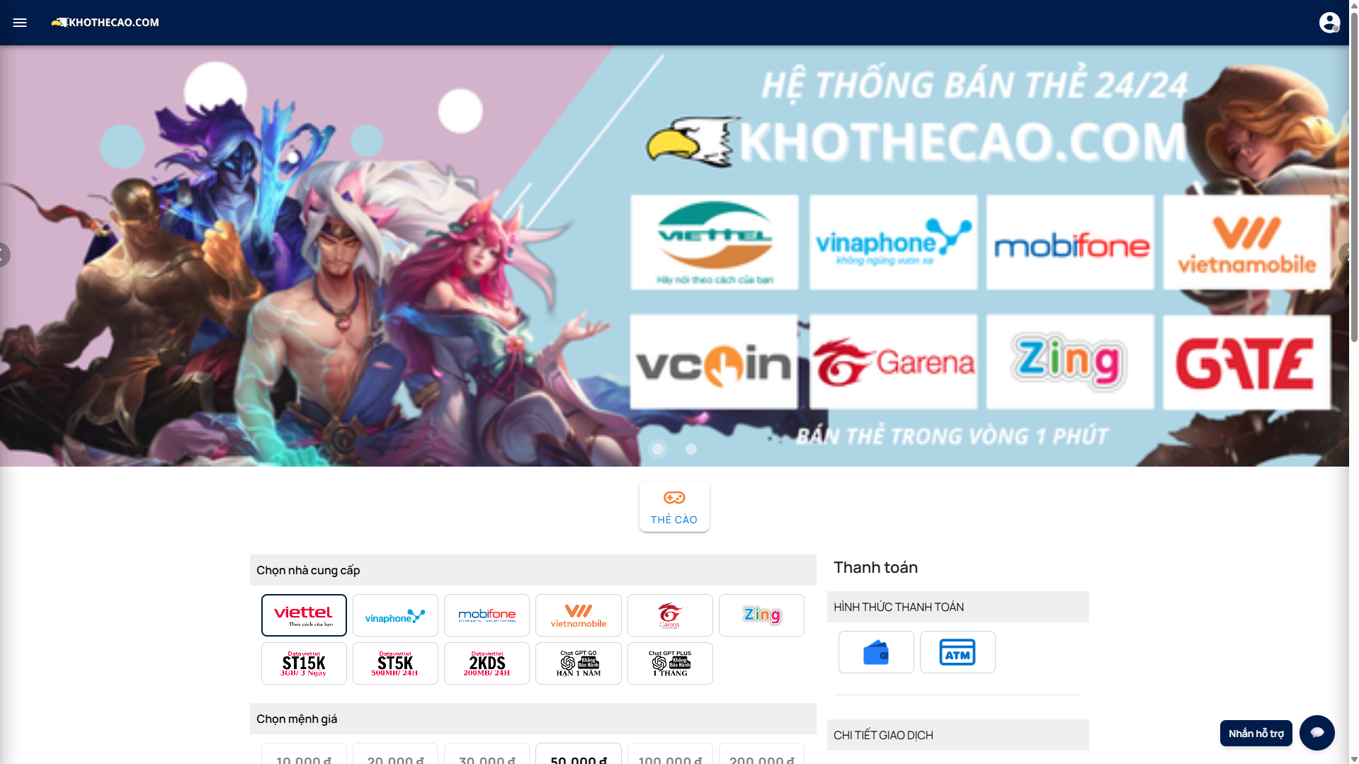 Trang web KhoTheCao.Com