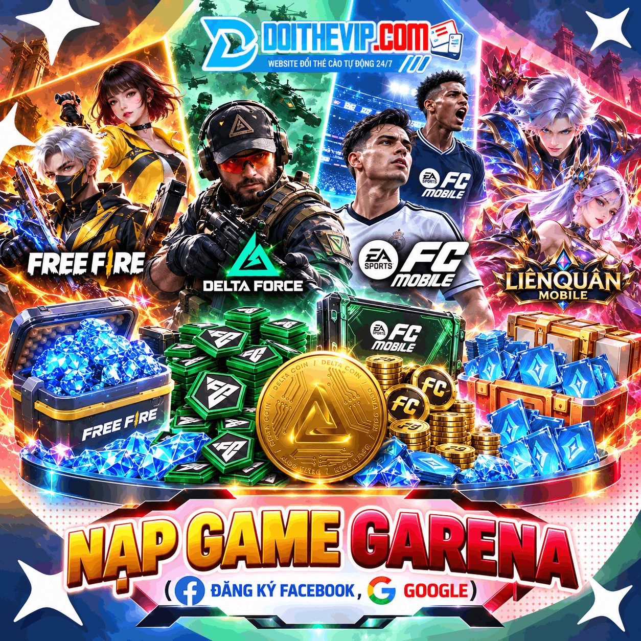 Nạp Game Garena (Đăng Ký FB,GG)